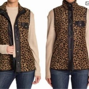 C&C California Leopard Print Vest with Black Accents